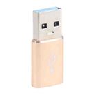 3 PCS USB-C / Type-C Female to USB 3.0 Male Aluminum Alloy Adapter, Support Charging & Transmission Data(Gold) - 2