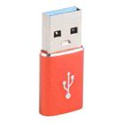 3 PCS USB-C / Type-C Female to USB 3.0 Male Aluminum Alloy Adapter, Support Charging & Transmission Data(Red) - 2