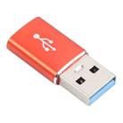 3 PCS USB-C / Type-C Female to USB 3.0 Male Aluminum Alloy Adapter, Support Charging & Transmission Data(Red) - 3