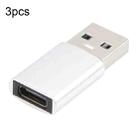 3 PCS USB-C / Type-C Female to USB 3.0 Male Aluminum Alloy Adapter, Support Charging & Transmission Data(Silver) - 1