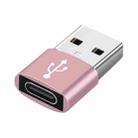 USB-C / Type-C Female to USB 2.0 Male Aluminum Alloy Adapter, Support Charging & Transmission(Pink) - 1