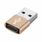 3 PCS USB-C / Type-C Female to USB 2.0 Male Aluminum Alloy Adapter, Support Charging & Transmission(Gold) - 1