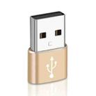 3 PCS USB-C / Type-C Female to USB 2.0 Male Aluminum Alloy Adapter, Support Charging & Transmission(Gold) - 6