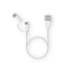 2.4A QC3.0 USB to Micro USB + USB-C / Type-C Fast Charging + Data Transmission TPE Data Cable, Cable Length: 1m - 2