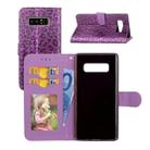For Galaxy Note 8 Leopard Pattern Horizontal Flip Leather Case with Holder & Card Slots & Wallet & Photo Frame & Lanyard (Purple) - 1