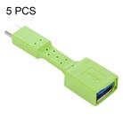 5 PCS USB-C / Type-C Male to USB 3.0 Female OTG Adapter (Green) - 1