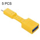 5 PCS USB-C / Type-C Male to USB 3.0 Female OTG Adapter (Yellow) - 1