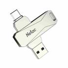 Netac U782C 128GB USB-C / Type-C + USB 3.0 360 Degrees Rotation Zinc Alloy Flash Drive OTG U Disk - 1