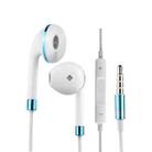 White Wire Body 3.5mm In-Ear Earphone with Line Control & Mic(Blue) - 1