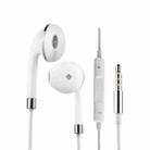 White Wire Body 3.5mm In-Ear Earphone with Line Control & Mic(Silver) - 1