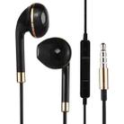 Black Wire Body 3.5mm In-Ear Earphone with Line Control & Mic for iPhone, Galaxy, Huawei, Xiaomi, LG, HTC and Other Smart Phones(Gold) - 1