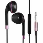 Black Wire Body 3.5mm In-Ear Earphone with Line Control & Mic for iPhone, Galaxy, Huawei, Xiaomi, LG, HTC and Other Smart Phones(Purple) - 1