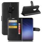 For Galaxy S9+ Litchi Texture Horizontal Flip Leather Case with Holder & Wallet & Card Slots(Black) - 1