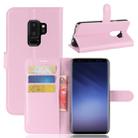 For Galaxy S9+ Litchi Texture Horizontal Flip Leather Case with Holder & Wallet & Card Slots(Pink) - 1