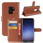 For Galaxy S9+ Litchi Texture Horizontal Flip Leather Case with Holder & Wallet & Card Slots(Brown) - 1