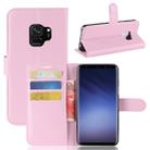 For Galaxy S9 Litchi Texture Horizontal Flip Leather Case with Holder & Wallet & Card Slots(Pink) - 1
