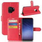 For Galaxy S9 Litchi Texture Horizontal Flip Leather Case with Holder & Wallet & Card Slots(Red) - 1