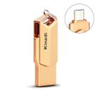 Kinzdi 16GB USB 2.0 Android Phone & Computer Dual-use Rotary Metal U Disk V9 (Rose Gold) - 1