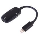 8 Pin to 8 Pin Charging Interface + 8 Pin Earphone Interface + 3.5mm Audio Interface Earphone Adapter(Black) - 1