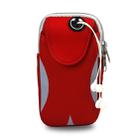 Multi-functional Sports Armband Waterproof Phone Bag for 5.5 Inch Screen Phone, Size: L(Red + Grey) - 2