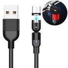 1m 2A Output USB to Micro USB Nylon Braided Rotate Magnetic Charging Cable(Black) - 1