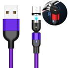 1m 2A Output USB to Micro USB Nylon Braided Rotate Magnetic Charging Cable(Purple) - 1