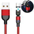 1m 2A Output USB to Micro USB Nylon Braided Rotate Magnetic Charging Cable(Red) - 1