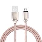 1M Woven Style Metal Head 108 Copper Cores Micro USB to USB Data Sync Charging Cable, For Samsung, HTC, Sony, Huawei, Xiaomi, Meizu and other Android Devices with Micro USB Port(Pink) - 1