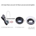 APEXEL APL-24X-H 2 in 1 Universal External 12X & 24X Macro Mobile Phone Lens with Lens Hood - 8