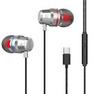 USB-C / Type-C Interface In Ear Wired Mega Bass Earphone with Mic (Silver) - 1