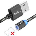 TOPK 1m 2.1A Output USB Mesh Braided Magnetic Charging Cable with LED Indicator, No Plug(Grey) - 1