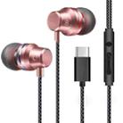 T1  USB-C / Type-C Interface In Ear Wired Stereo Earphone with Mic(Rose Gold) - 1