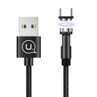 USAMS US-SJ473 U59 2.4A Type-C / USB-C Rotating Aluminum Alloy Magnetic Charging Cable, Length:1m (Black) - 1