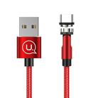 USAMS US-SJ473 U59 2.4A Type-C / USB-C Rotating Aluminum Alloy Magnetic Charging Cable, Length:1m (Red) - 2