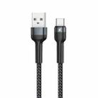 REMAX RC-124a 1m 2.4A USB to USB-C / Type-C Aluminum Alloy Braid Fast Charging Data Cable (Black) - 1
