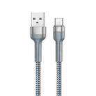 REMAX RC-124a 1m 2.4A USB to USB-C / Type-C Aluminum Alloy Braid Fast Charging Data Cable (Silver) - 1