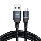 REMAX RC-152M 1m 2.4A USB to Micro USB Colorful Breathing Data Cable (Black) - 1