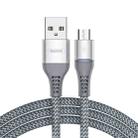 REMAX RC-152M 1m 2.4A USB to Micro USB Colorful Breathing Data Cable (Silver) - 1