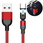 2m 2A Output USB to USB-C / Type-C Nylon Braided Rotate Magnetic Charging Cable(Red) - 1