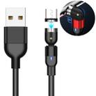 2m 2A Output USB to Micro USB Nylon Braided Rotate Magnetic Charging Cable(Black) - 1
