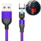 1m 2A Output USB to USB-C / Type-C Nylon Braided Rotate Magnetic Charging Cable(Purple) - 1