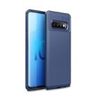 Carbon Fiber Texture Shockproof TPU Case for Galaxy S10+ (Blue) - 1