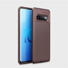 Carbon Fiber Texture Shockproof TPU Case for Galaxy S10 (Brown) - 1