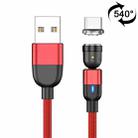 2m 3A Output USB to USB-C / Type-C 540 Degree Rotating Magnetic Data Sync Charging Cable (Red) - 1