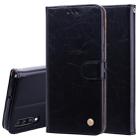 Business Style Oil Wax Texture Horizontal Flip Leather Case for Galaxy A70, with Holder & Card Slots & Wallet (Black) - 1