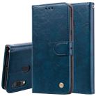 Business Style Oil Wax Texture Horizontal Flip Leather Case for Galaxy A30, with Holder & Card Slots & Wallet(Blue) - 1