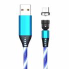 2.4A USB to Micro USB 540 Degree Bendable Streamer Magnetic Data Cable, Cable Length: 1m (Blue) - 1