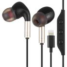 520 8 Pin Interface In-ear Wired Wire-control Earphone with Silicone Earplugs, Cable Length: 1.2m (Gold) - 1