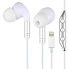 520 8 Pin Interface In-ear Wired Wire-control Earphone with Silicone Earplugs, Cable Length: 1.2m (White) - 1