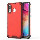 Shockproof Honeycomb PC + TPU Case for Galaxy A30 (Red) - 1